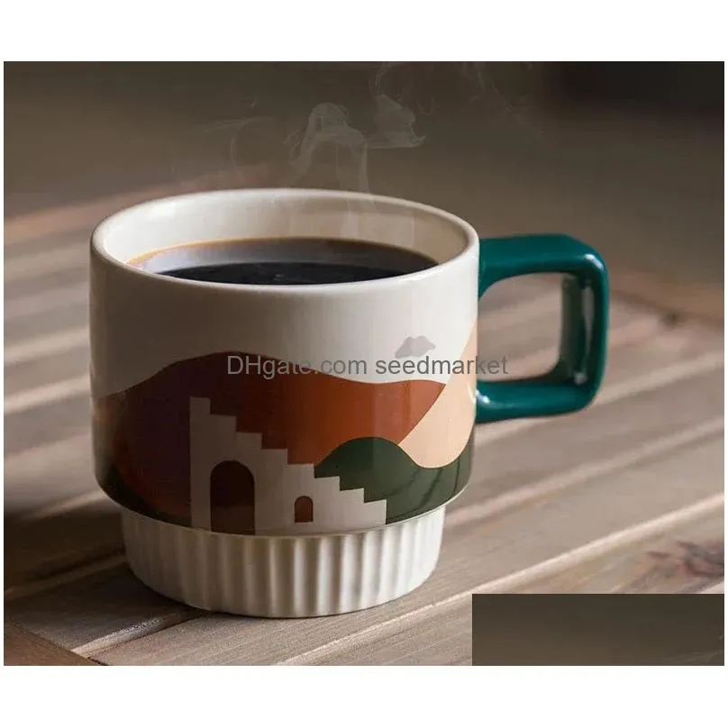 mugs high appearance level morandi coffee mug vintage ceramic water breakfast latte nordic style