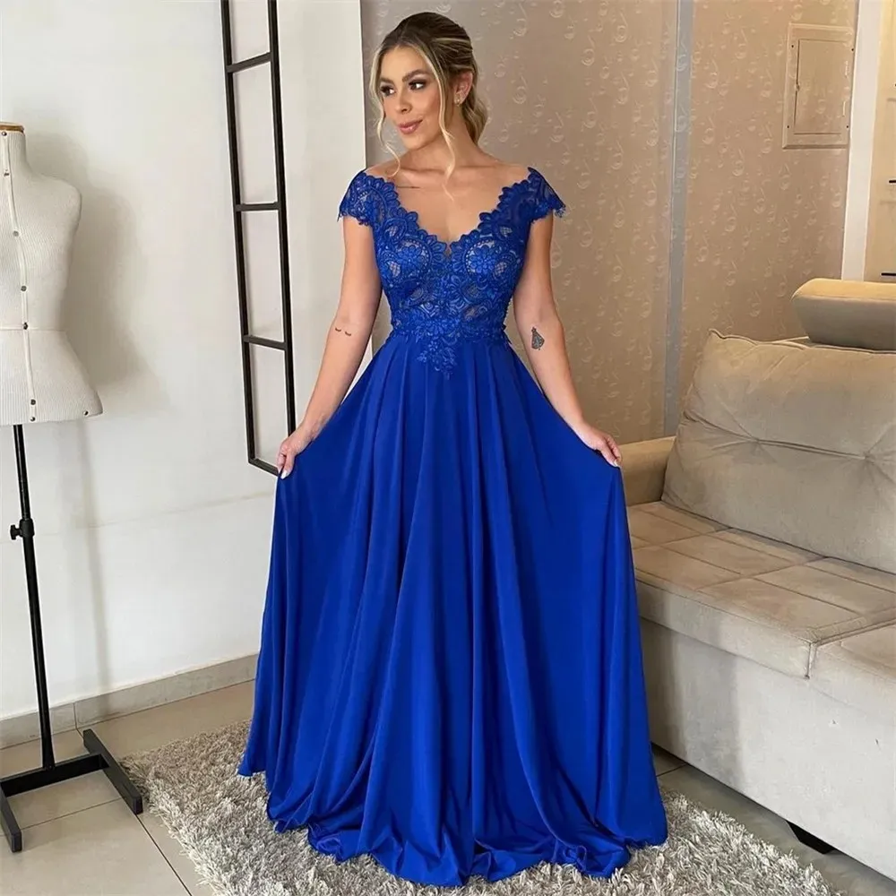 Sweety Pink Aso Ebi Evening Dresses Plus Size V Neck Lace Appliqued A Line Prom Party Gowns With Cap Sleeves Sexy Backless Vestidos De Fiesta Formal Events Dress CL3243