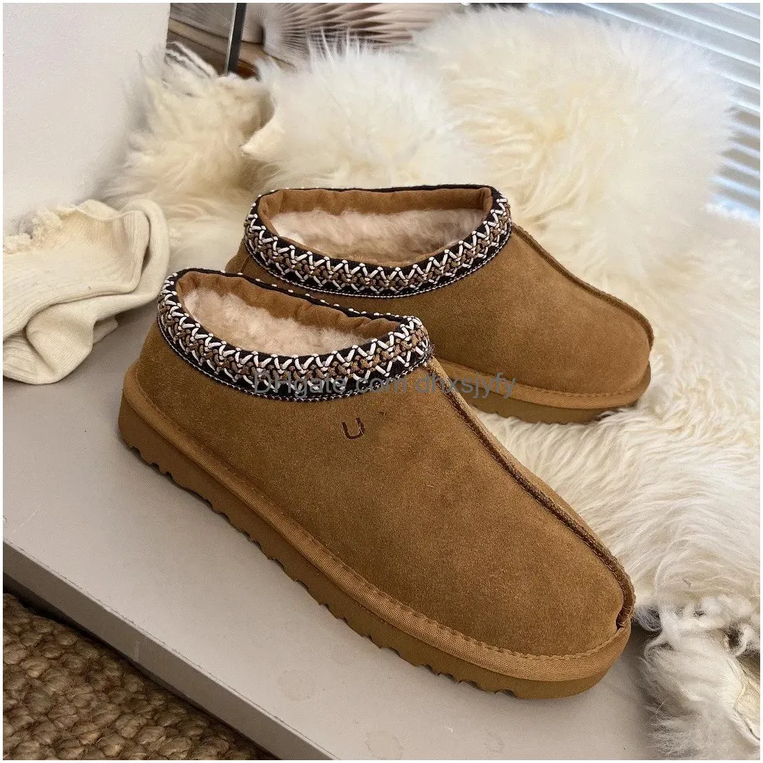 designer fluffy snow boots women mini winter australia platform fur ug ankle wool shoes lace up shoes sheepskin real leather classic brand casual outside slider