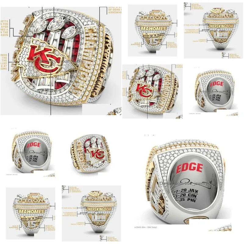 with side stones 2022 2023 kc  team champions championship ring with wooden display box souvenir men fan gift drop 
