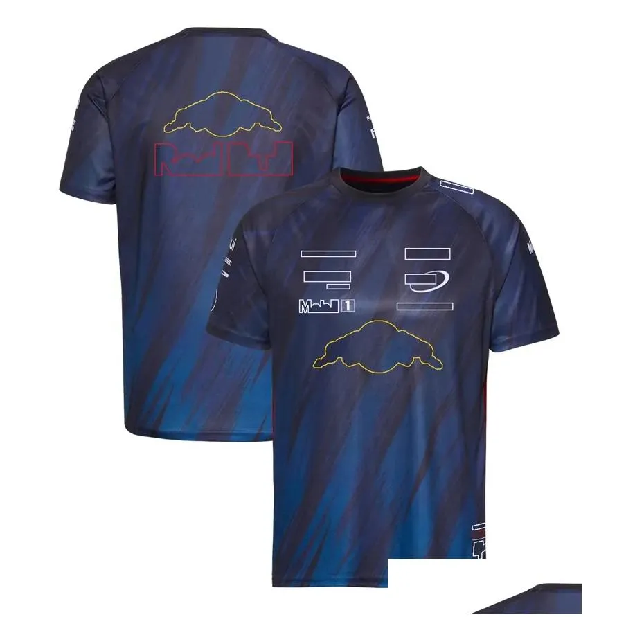f1 racing suit men`s and women`s round neck casual short-sleeved team clothes plus size custom quick-drying fans` shirts.