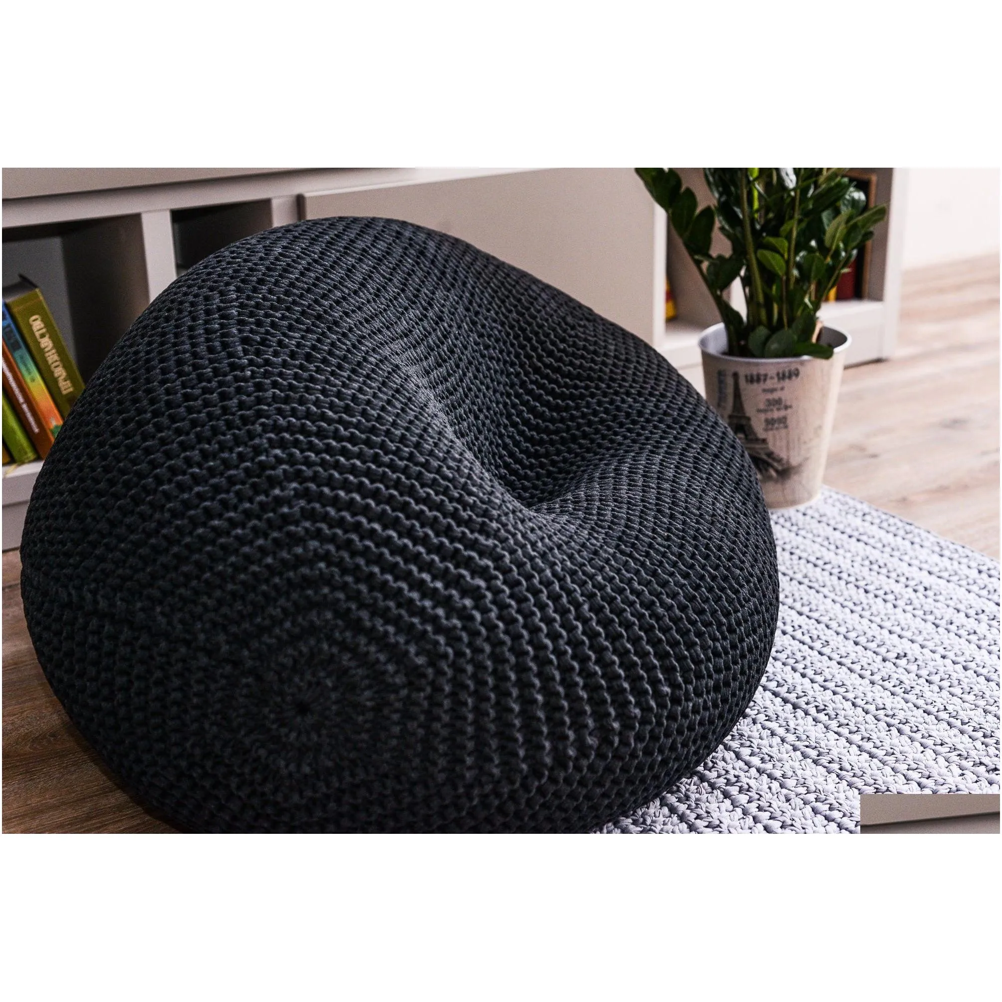 Outdoor Bags Bag Chair With Filling Knit Graphite Bean Transformer Kids Adt Floor Pillow Knitted Seat Drop Delivery Sports Outdoors Ottb6