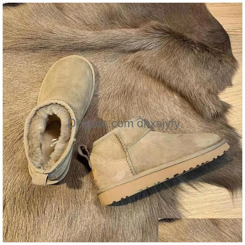 australia designer mini snow boots for women booties ug winter boot australie scuffs wool shoes sheepskin fur for men size 11 12 eu 43