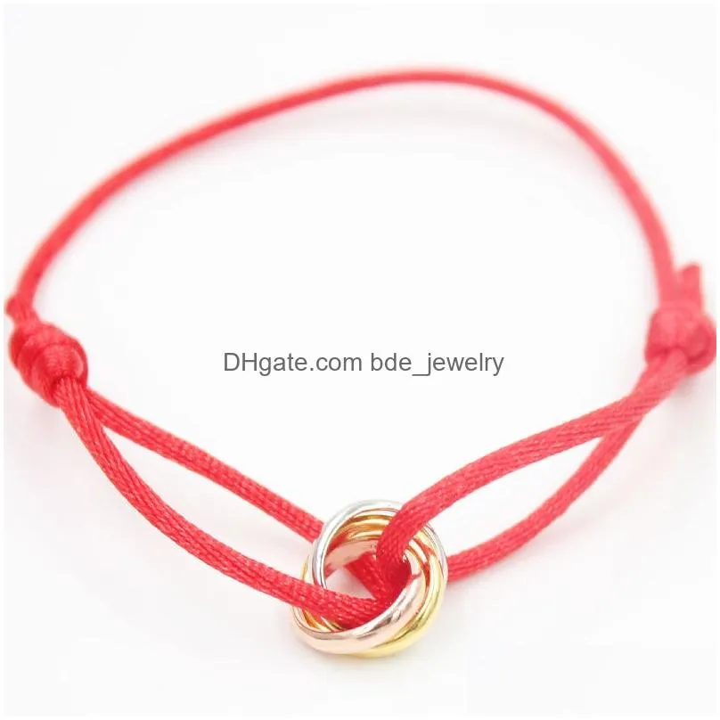  stainless steel bracelet 3 metal buckle ribbon lace up chain multicolor adjustable size bracelet for women man unisex