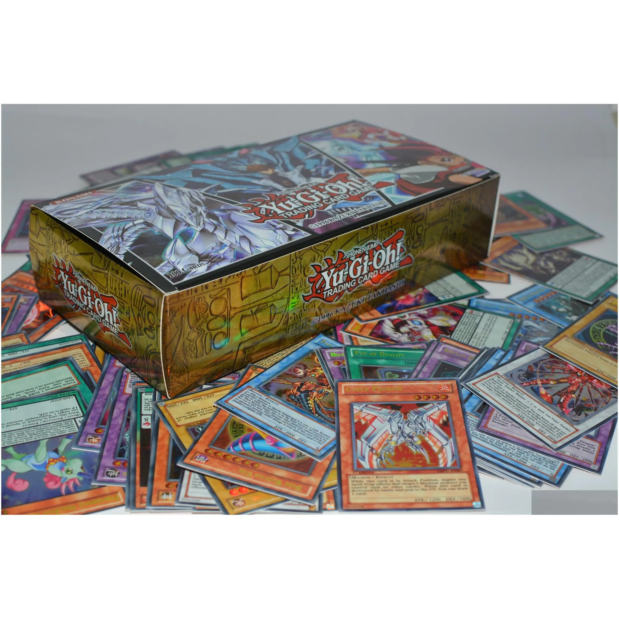 card games yugioh 100 piece set box holographic yu gi oh anime game collection children boy childrens toys 221104