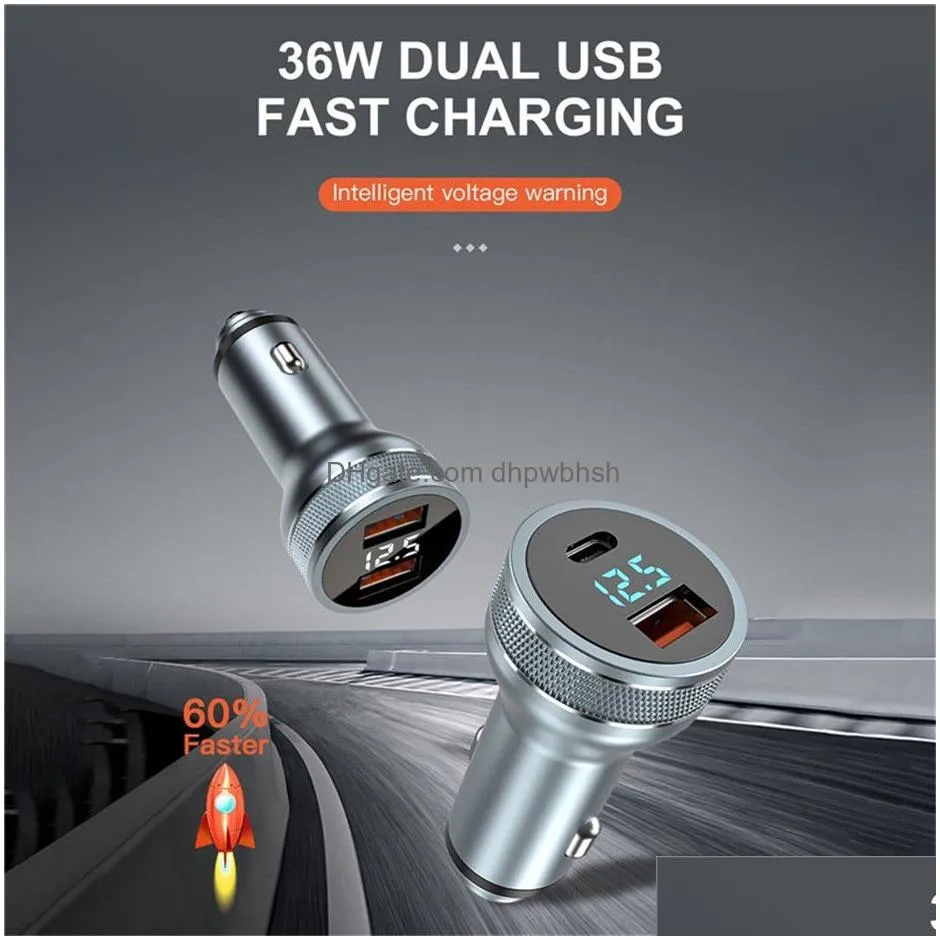 usb car  for iphone 12 11 36w quick charging for xiaomi auto type c qc pd 3.0 mobile phone charge