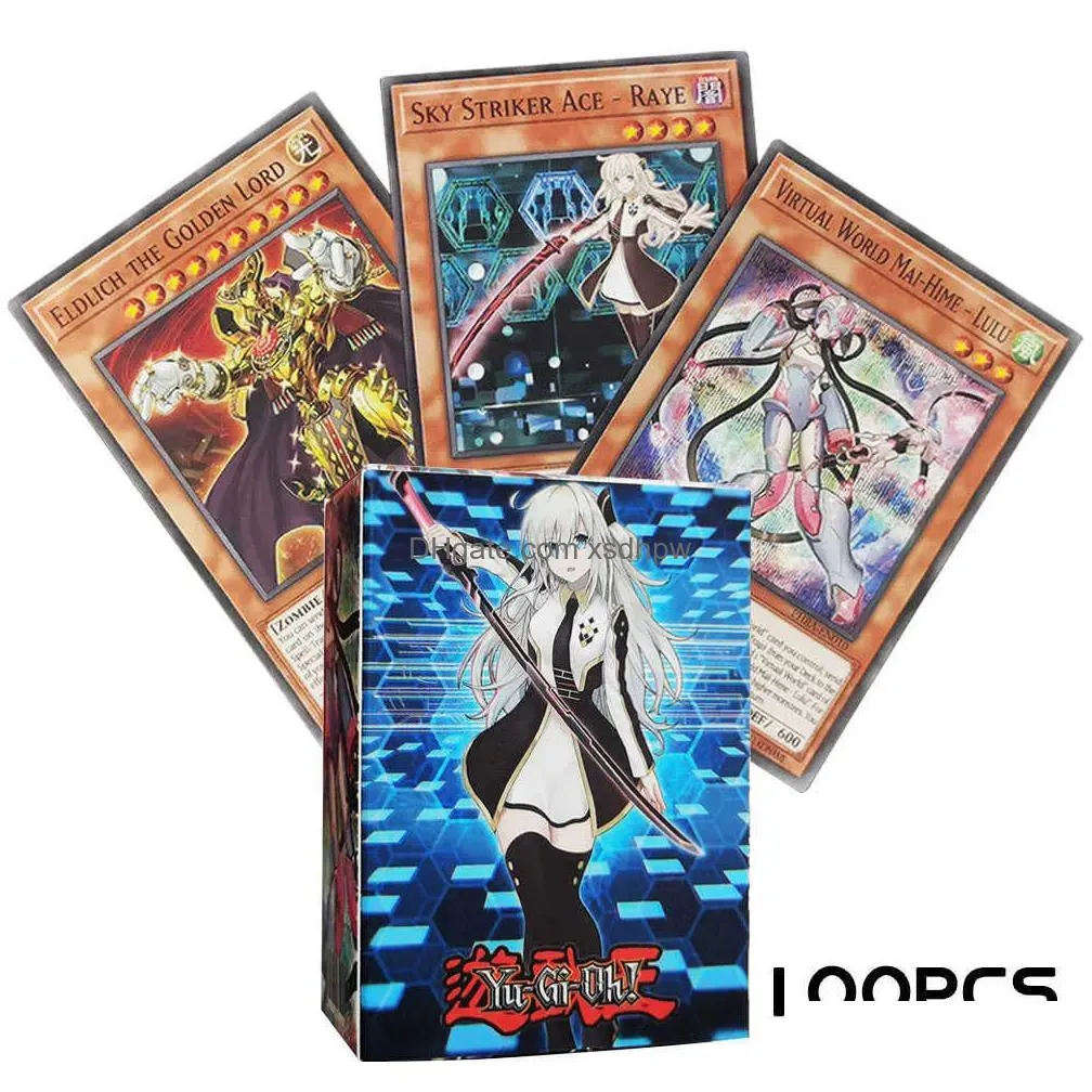 card games 100pcs yu gi oh japanese anime 100 different english card wing dragon  soldier sky dragon flash card kids toy gift