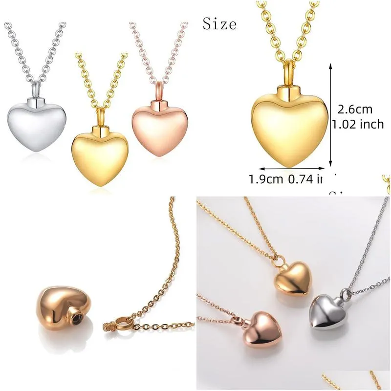 Pendant Necklaces New Pendant Fashion Titanium Steel Heart-Shaped Per Bottle With Detachable Jewelry Heart Pendants Drop Delivery Jewe Dh3Mx