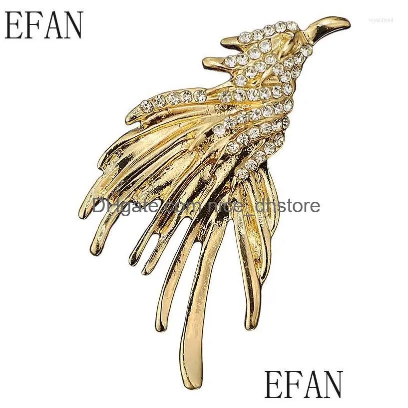 brooches fashion metal crystal animal hawk brooch pin for men suit luxury bird badge mens lapel corsage shirt collar accessories