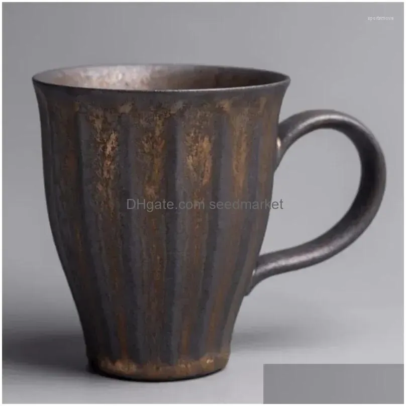 mugs japanese style ceramic coffee creative vintage household breakfast milk mug pottery handmade office tea cup drinkware