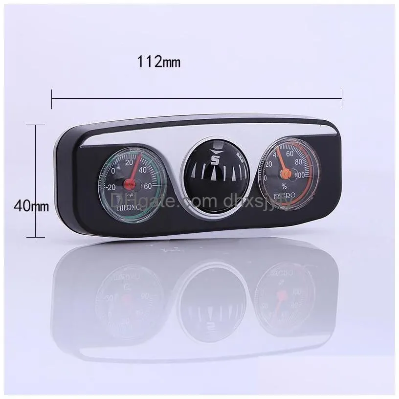 outdoor gadgets mini 3 in 1 guide ball built-in auto compass thermometer hygrometer decoration ornaments car interior