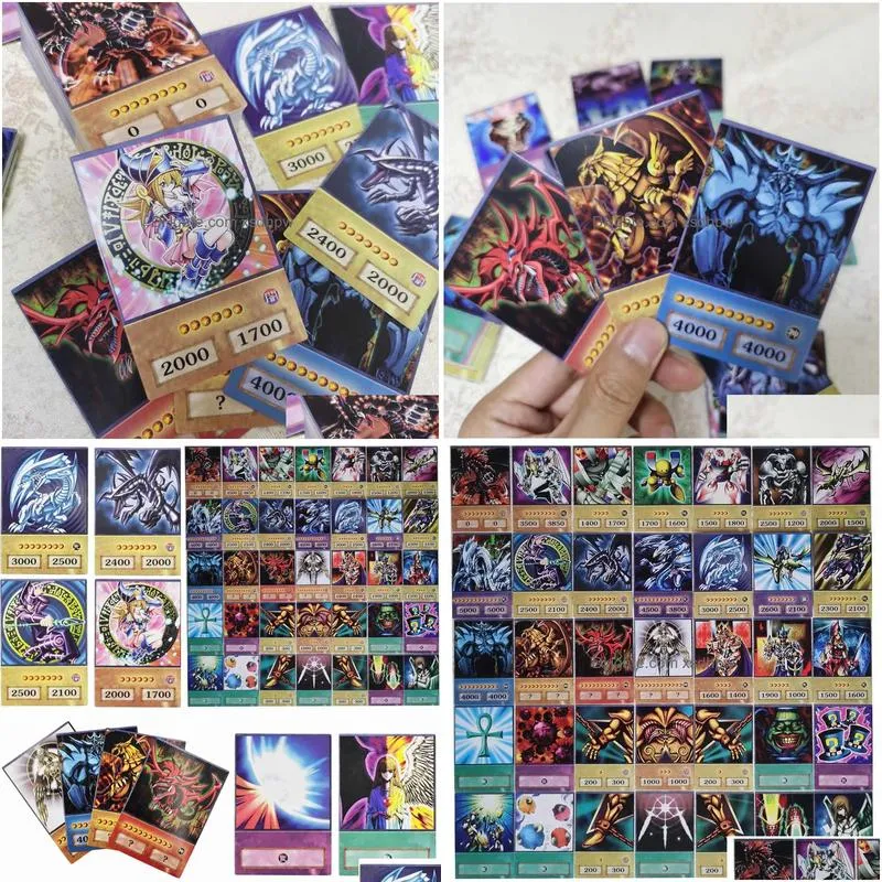 card games 100pcs yu gi oh flash card japanese different anime style card dueling monsters dark magician diy game collection cards