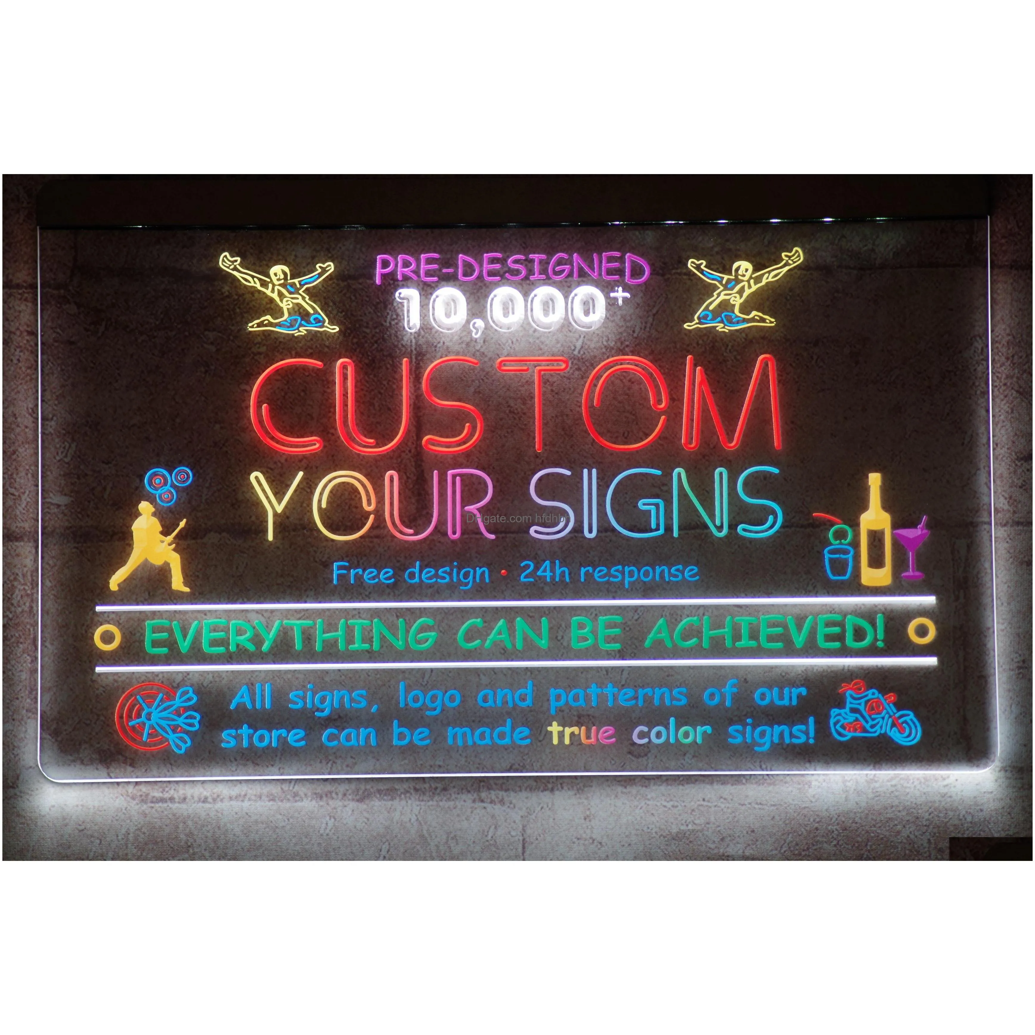 true color sign - customized 3d engraving led light design wholesale retail