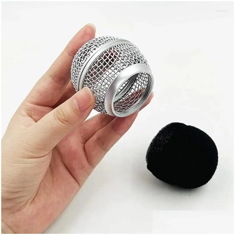 microphones 4 pcs metal microphone mesh heads head with sponge compatible