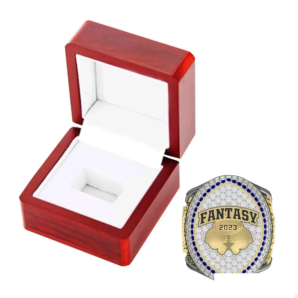 2023 fantasy football championship ring with stand arrive