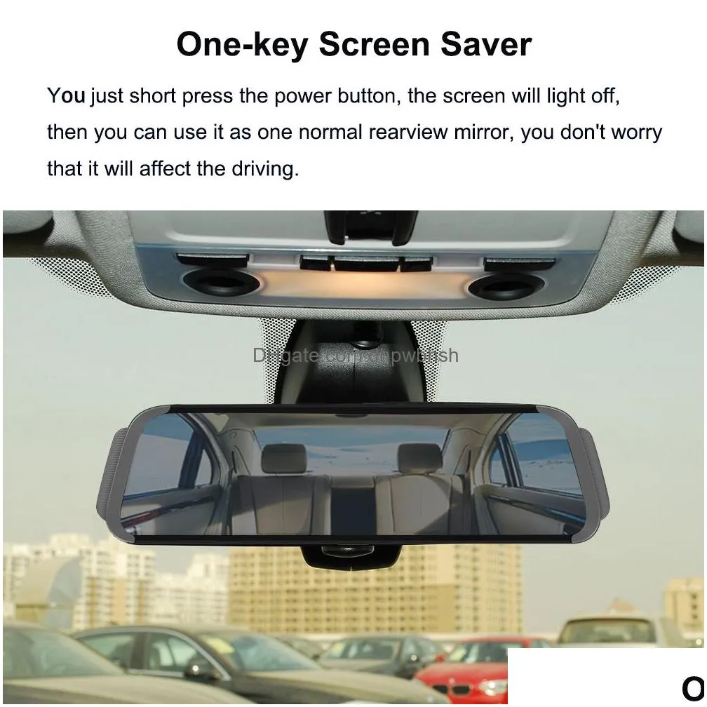 10 inch 4g car rear view mirror adas 1080p dual lens video recorders g-sensor rearview mirror gps navigator