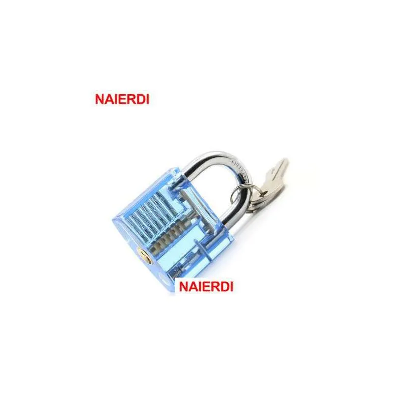 naierdi locksmith transparent visible locks pick cutaway practice view padlock 78x50mm lock training skill for tools hardware