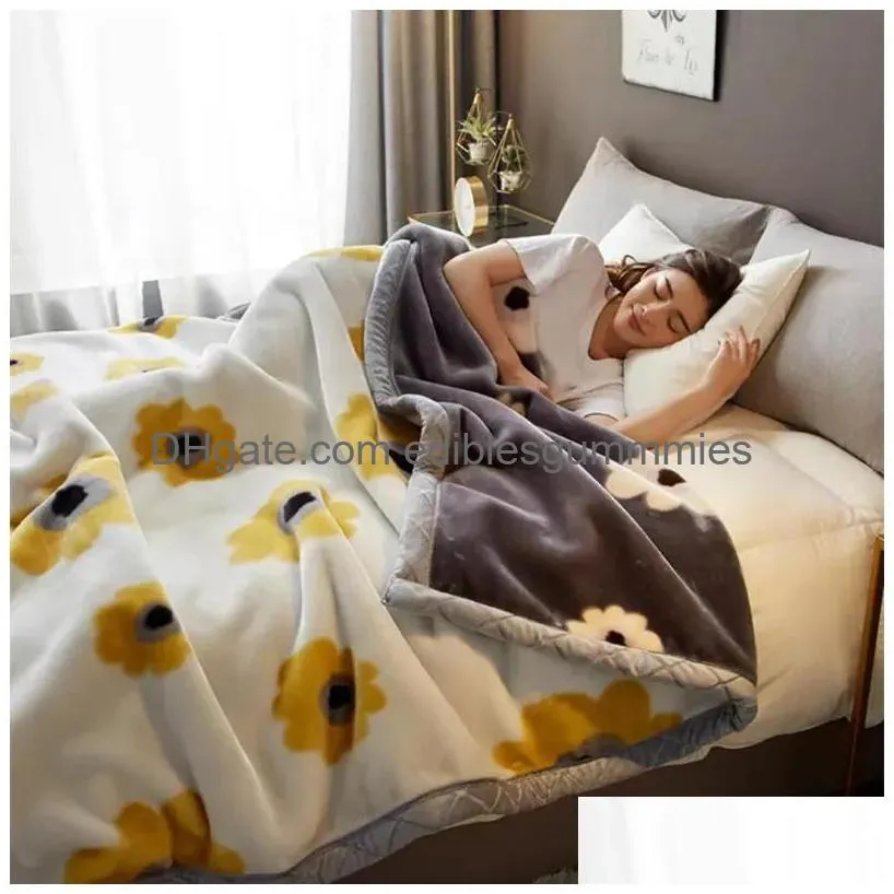 thickened milk plush blanket bed sheet raschel plush office nap blanket coral plush single person blanket