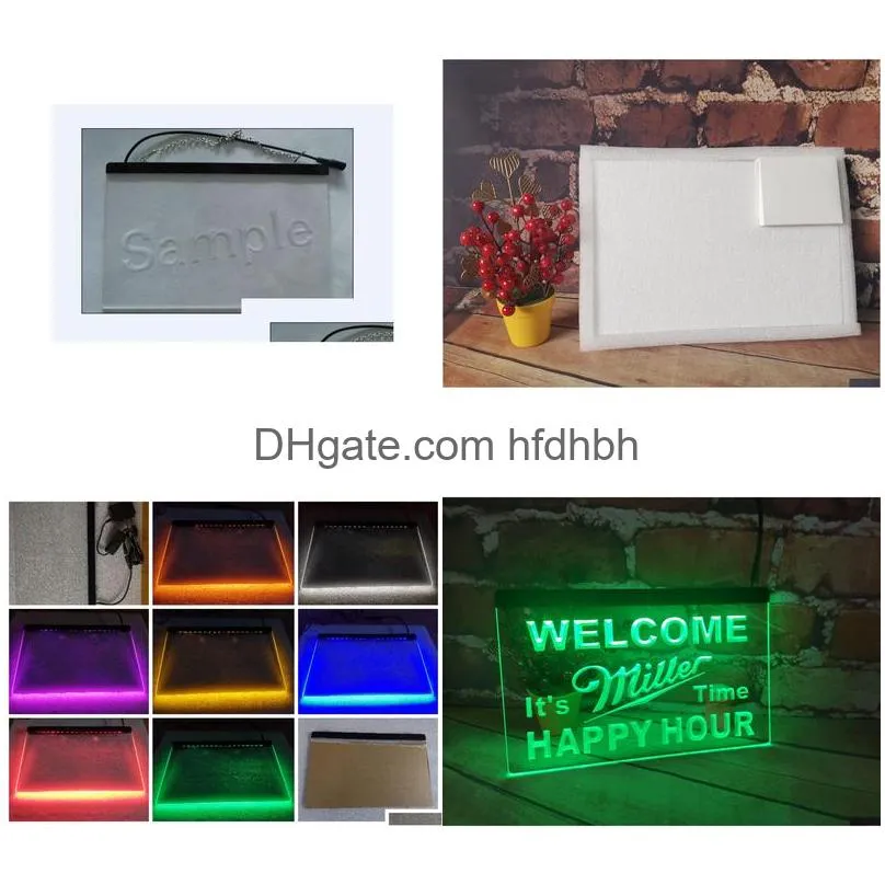 b28 welcome miller time happy hour 2 size bar led neon signhome decor shop crafts
