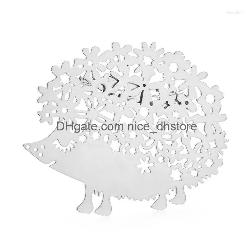 brooches wuli baby stainless steel hedgehog for women men 2-color beauty lovely pets animal party office pins gifts