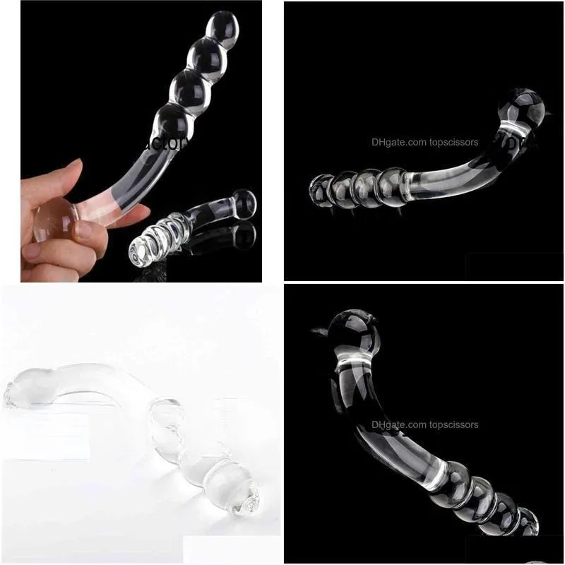 Other Massage Items Mas Crystal Glass Dildo Beads Butt Plug Anal Gspot Fake Penis Masr Masturbation Adt Toys For Women4779215 Drop Del Dh61J