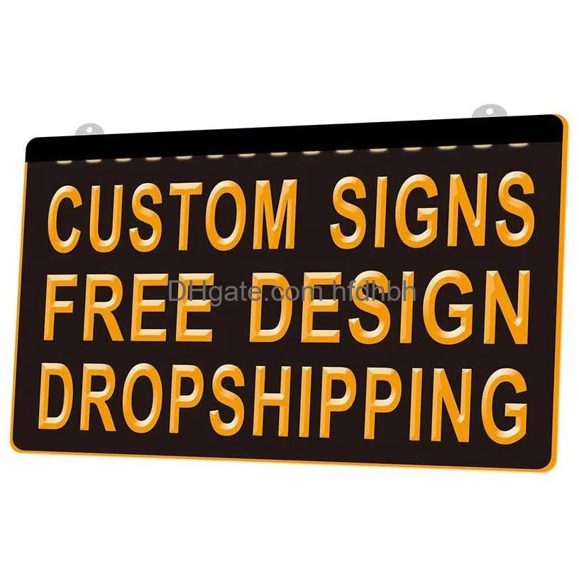 ls0001 design your own custom light sign hang home shop decor