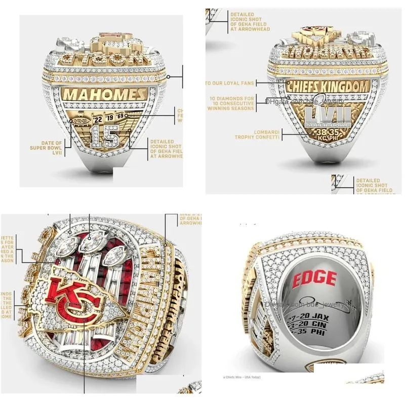 with side stones 2022 2023 kc  team champions championship ring with wooden display box souvenir men fan gift drop 