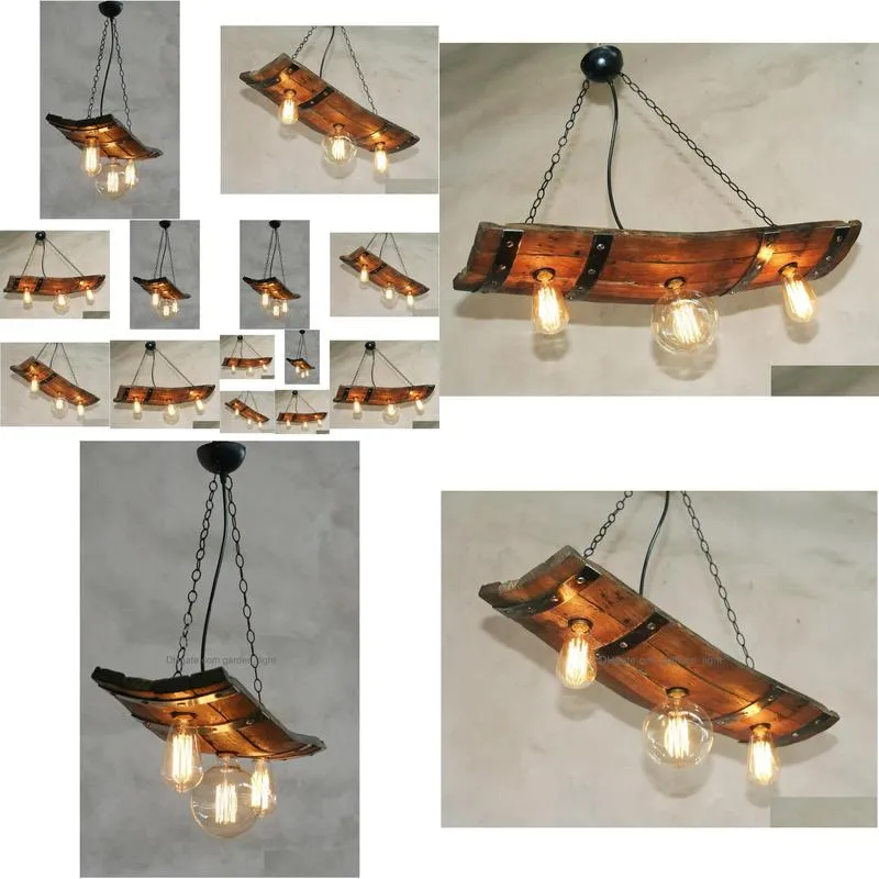 rustic ceiling lights - wine barrel pendant light - wine room and cellar lighting