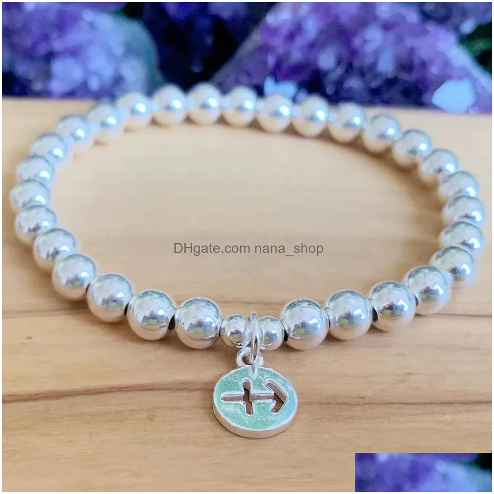 Beaded Mg1263 New Design Sagittarius Zodiac Charm Bracelet Womens Spiritual Nce Yoga Mala Energy Protection Drop Delivery Jewelry Bra Dhj5T