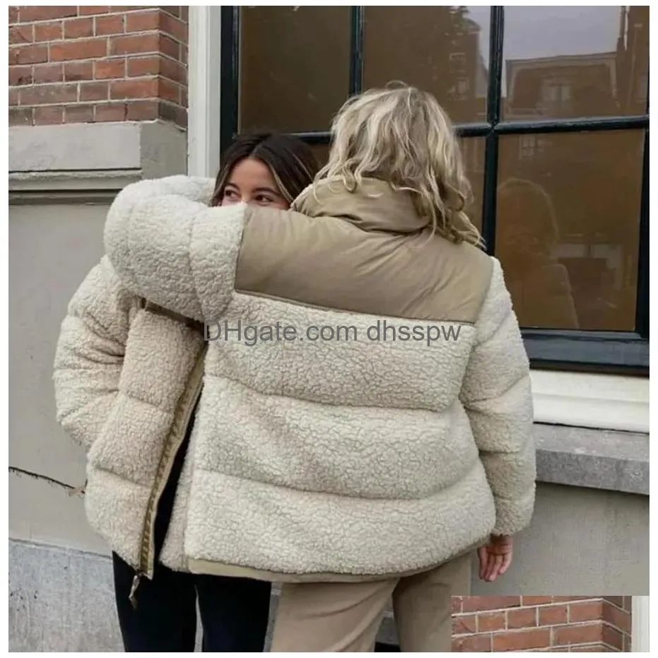 womens jackets winter fleece jacket women faux shearling outerwear coats female suede fur coat mens warm thickened lamb puffer