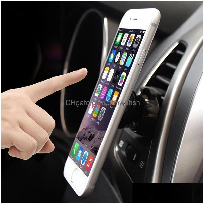 strong magnetic universal car air vent phone mount 360 degree holder with 6pcs reinforced magnet mount for iphone x samsung gps mobile