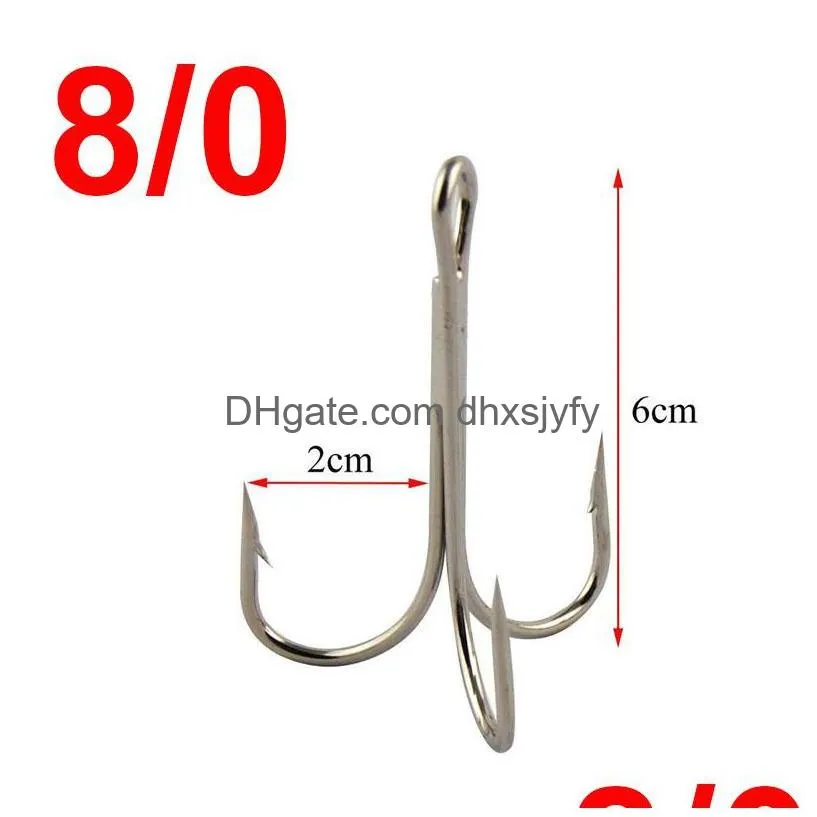 easy catch 100pcs 3551 fishing hooks big game fishing treble hooks artificial bait fishhooks size 6/0 7/0 8/0 10/01