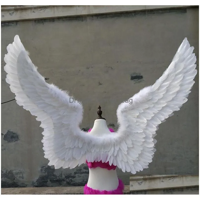 Party Decoration Decoration Ems Beautif Large Size White Angel Wings Creative Shooting Props Nice Birthday Gifts Wedding Decorations D Dhq8B