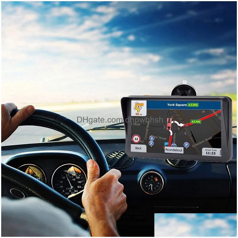 xinmy 9 inch truck gps navigator with sunshade shield auto car sat nav fm bluetooth avin navigation built-in 8g maps