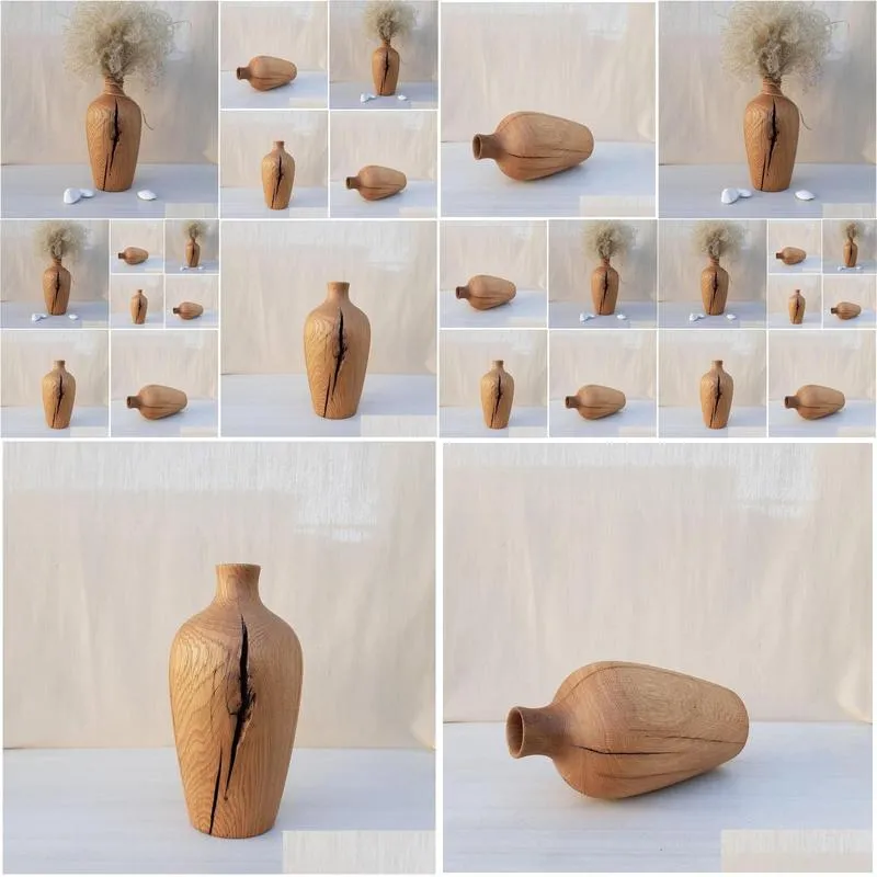 Vases Beautif Wood Vase Wedding Decor.New Home Gift.Unique Drop Delivery Home Garden Home Decor Ott3V