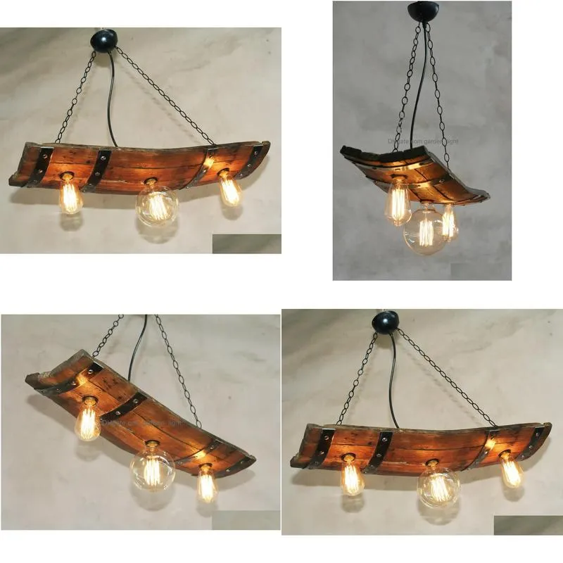 rustic ceiling lights - wine barrel pendant light - wine room and cellar lighting