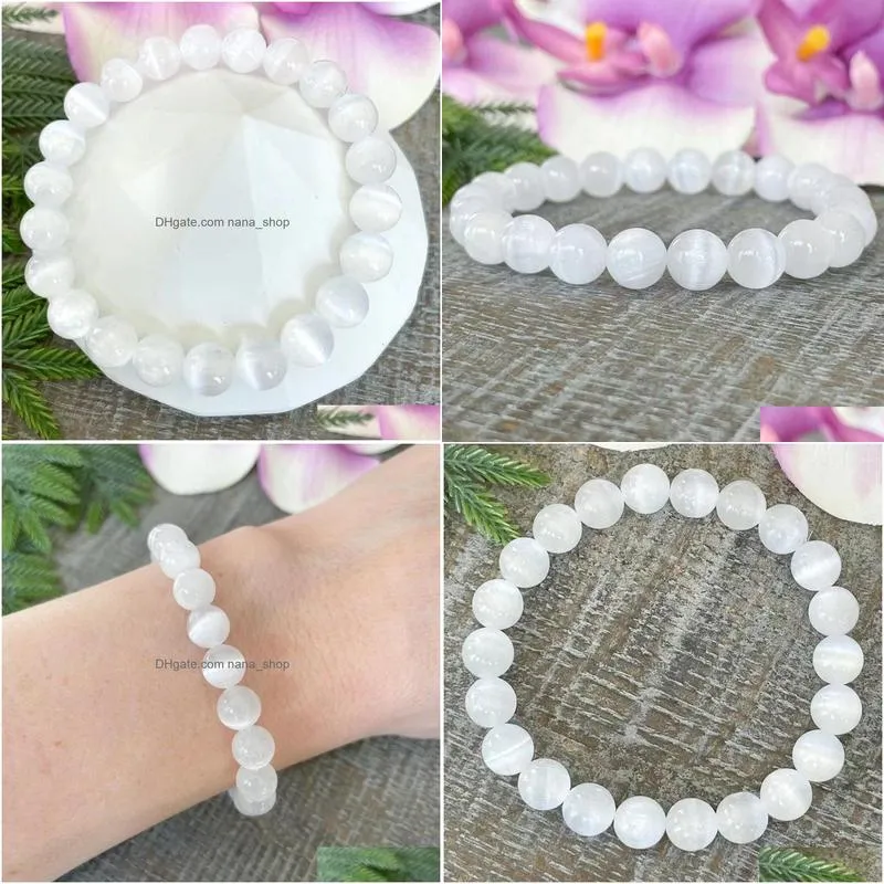 Beaded Mg1926 New Design Natural 5A Grade Selenite Bracelet Fashion Womens Gemstone Energy Healing Crystals Jewelry Drop Delivery Jew Dhyxk