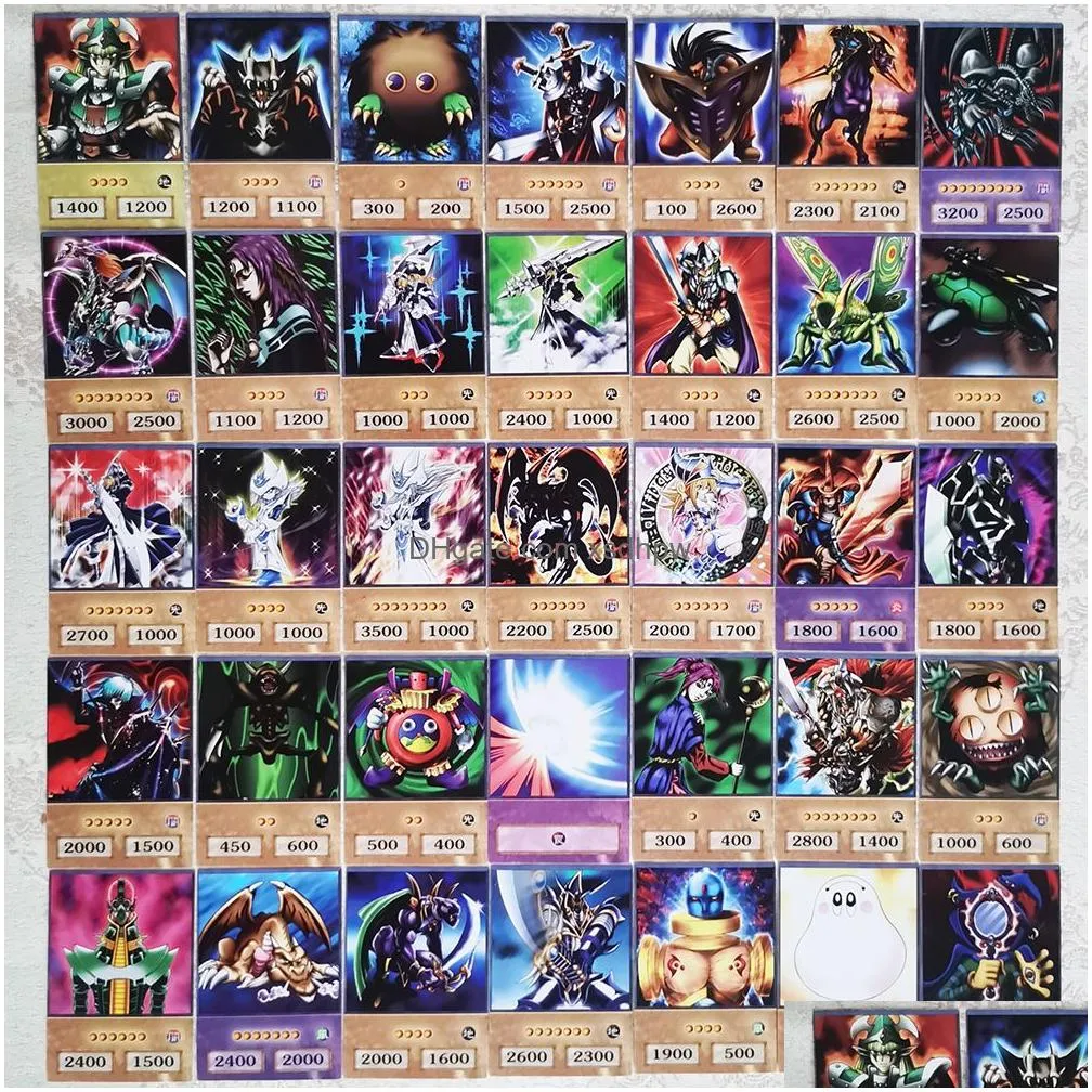 card games 100pcs yu-gi-oh anime style s blue eyes dark magician exodia obelisk slifer ra yugioh dm classic proxy diy kids gift 220924