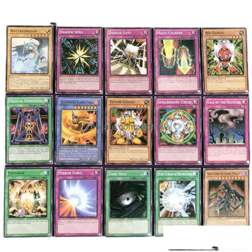 66pcs english yu gi oh cards yugioh yu-gi-oh card playing game trading battle carte dark magician collection kids christmas toy y1212