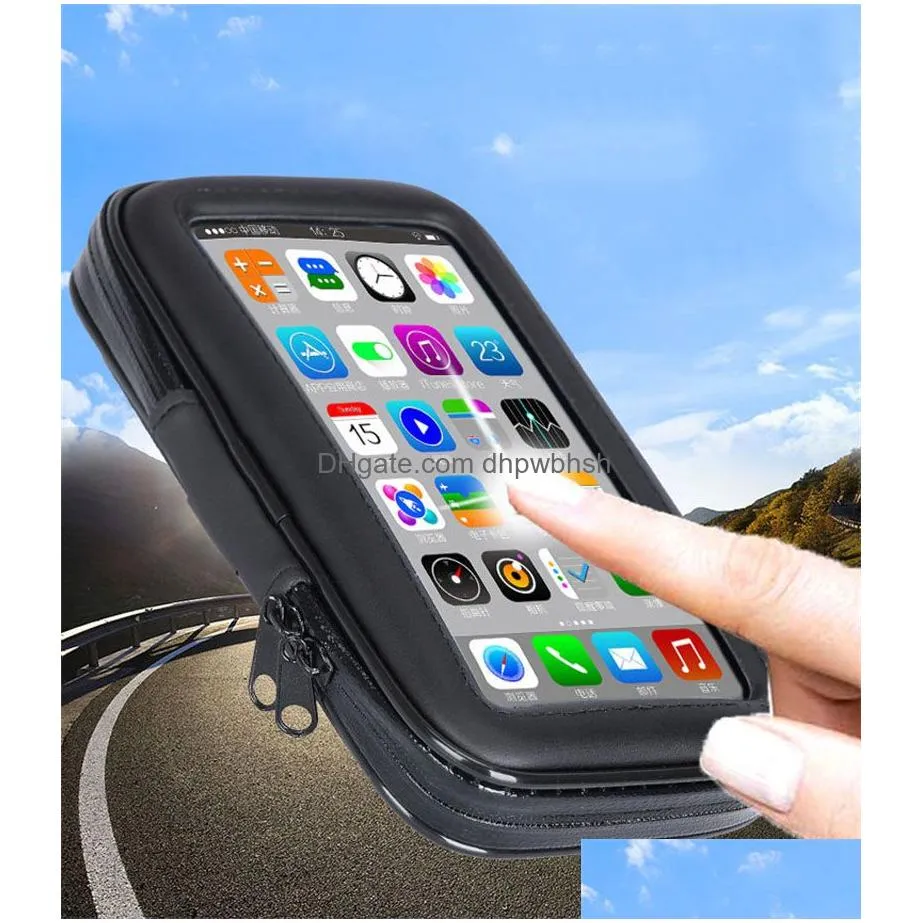 motor mobile phone case holder 360 rotating stand motorcycle rear view mirror holder for car gps iphonex 7 7s 8 plus samsung