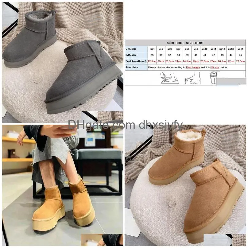 boots hqf ug cow suede leather women warm plush lined winter mini ankle platform snow boots flat waterproof 221111