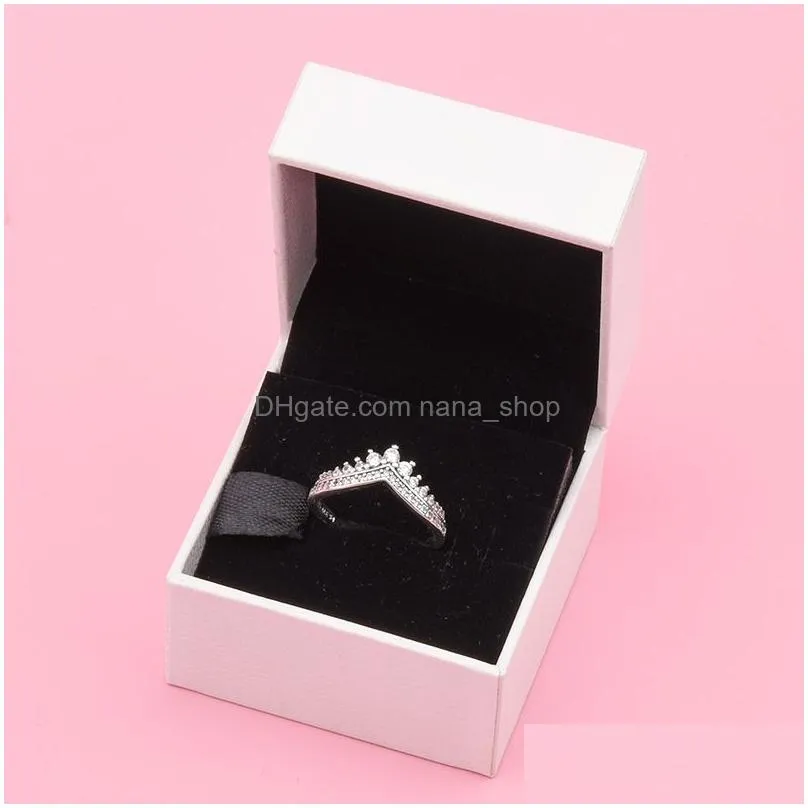 Wedding Rings Princess Ring Teardrop Rings Set Top Fashion Sterling Sier Women Wedding Jewelry Cz Diamond With Original Box Drop Deli Dhopc