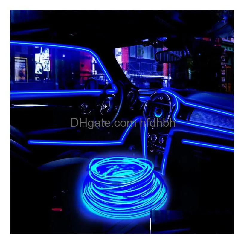 led neon sign el wire 30m 10 colors rope tube cable 2.3mm diy light strip flexible lights glow party bar dance decoration