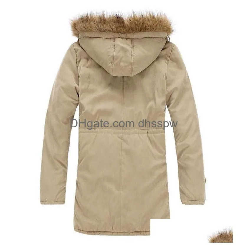 warm fleece mens hooded jacket brand fur collar down jacket men overcoat large size for winter autumn