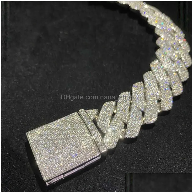 Pendant Necklaces Four Rows Heavy  Bracelet D Color Vvs Moissanite Link Chain Solid Sier Hip Hop Men Jewelry Drop Delivery Jewelr Dhirb