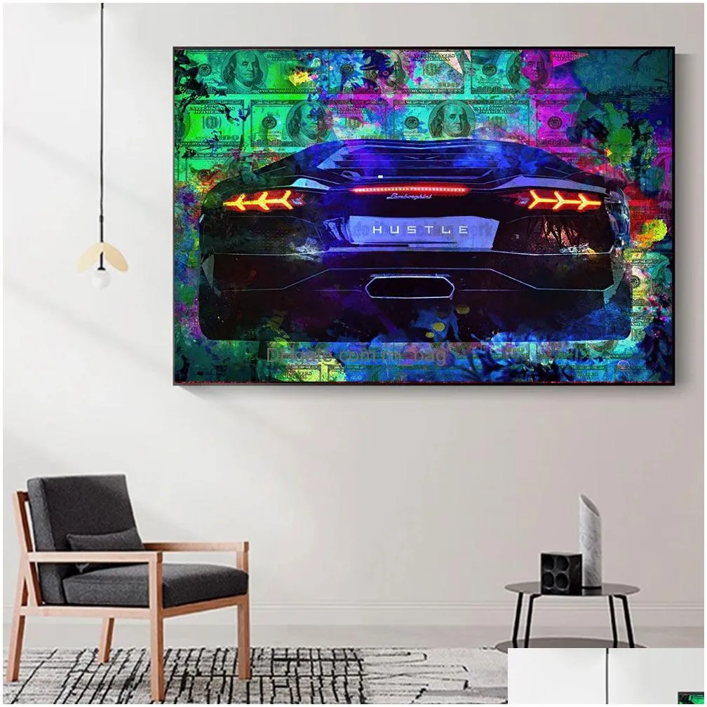 Paintings Iti Bl Dollar Keyboard Print Colorf Canvas Painting Posters Sports Car Luxury Wall Art Picture Home Drop Delivery Home Garde Dhgov