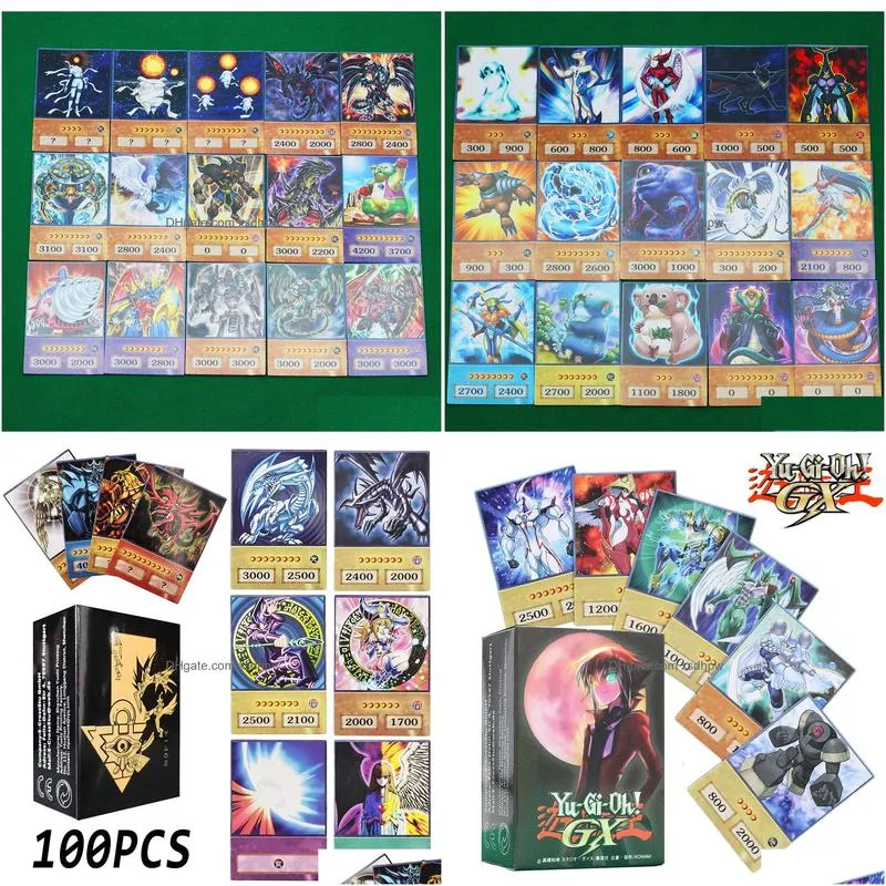 card games diy 100pcs yu-gi-oh gx anime style s e-hero yugioh classical proxy kids gift 221104