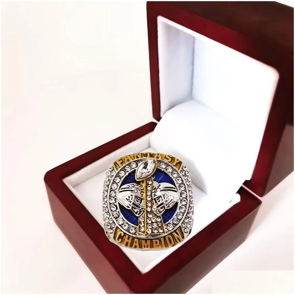 2022 fantasy football championship ring ffl league trophy ring with stand drop 