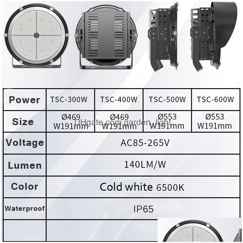 600w led stadium lights outdoor 85-265v stadium flood lights outdoor 6500k ip65 waterproof led arena lights oemled