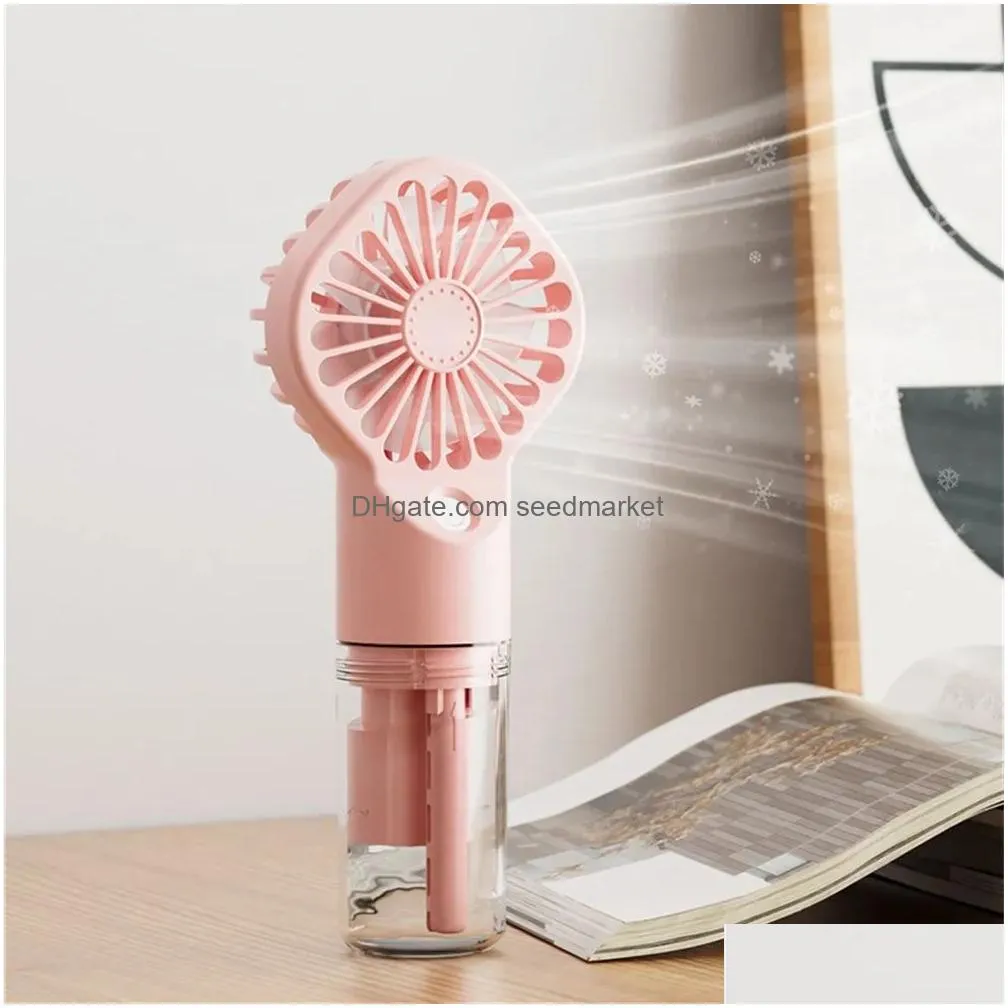 portable handheld spray fans mini usb rechargeable mute fan hydrating nano spray rapid cooling fans humidification water misting fan for office